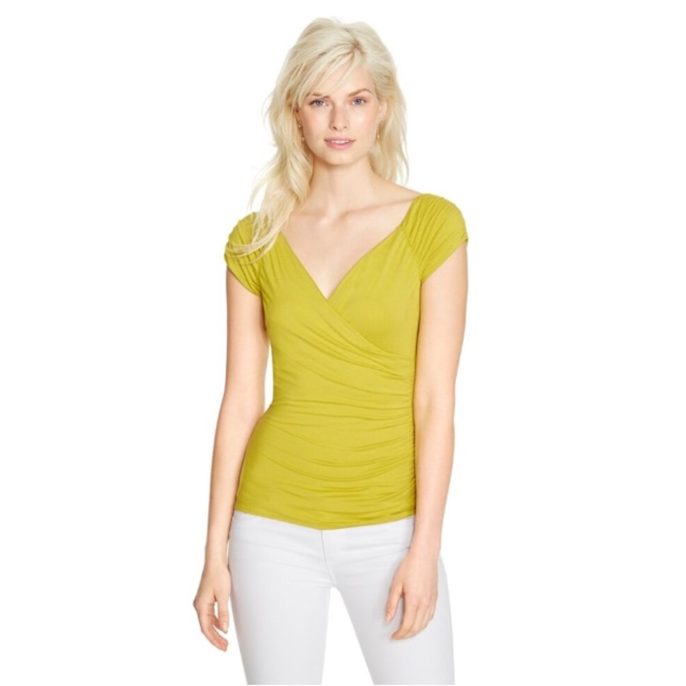 White House Black Market Lime Short Sleeve Top